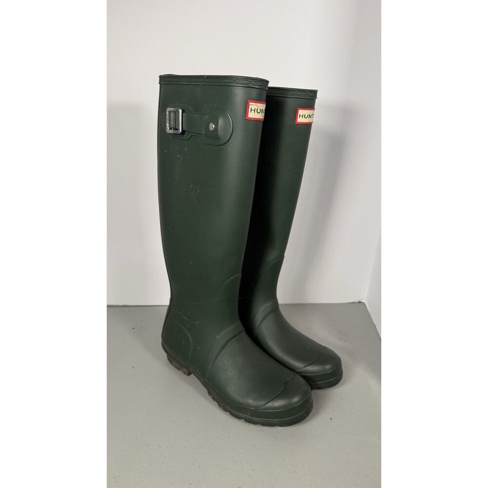 Hunter Women's Original Tall Rain Boots - Green Knee High Wellington 6/37